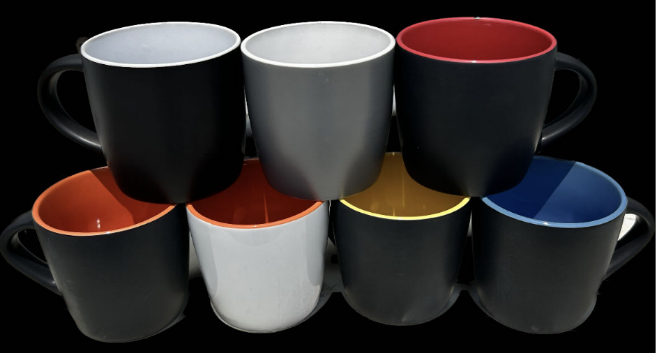 Matte Ceramic Mugs with Colored Interior