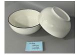 Black-Rim Reinforced Porcelain Bowl