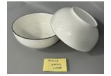 Black-Rim Round Reinforced Porcelain Dinner Plate