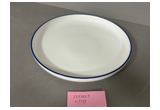 Blue-Rim Round Reinforced Porcelain Dessert Plate