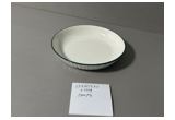 Black-Rim Round Reinforced Porcelain Dessert Plate