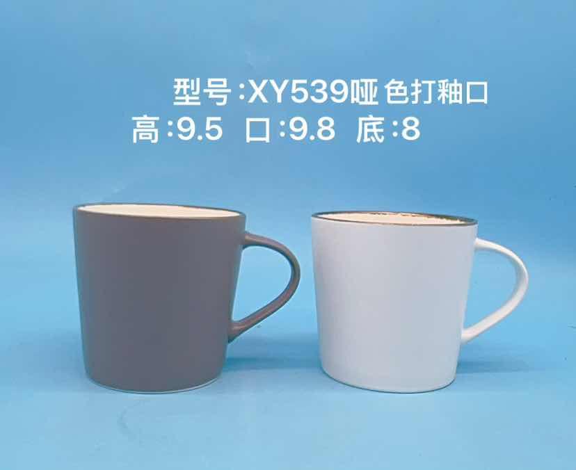 Matte Accent Rim Ceramic Mug