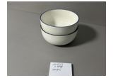 Blue-Rim Round Reinforced Porcelain Dinner Plate