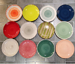 Handmade Swirl Pattern Ceramic Plates