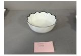 Black-Rim Reinforced Porcelain Serving Bowl