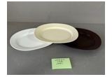Black-Rim Oval Reinforced Porcelain Serving Plate