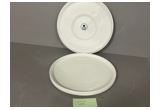 Black-Rim Round Reinforced Porcelain Dinner Plate