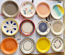Assorted Hand Painted Ceramic Plates