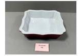 Red Color-Glaze Oval Porcelain Serving Plate